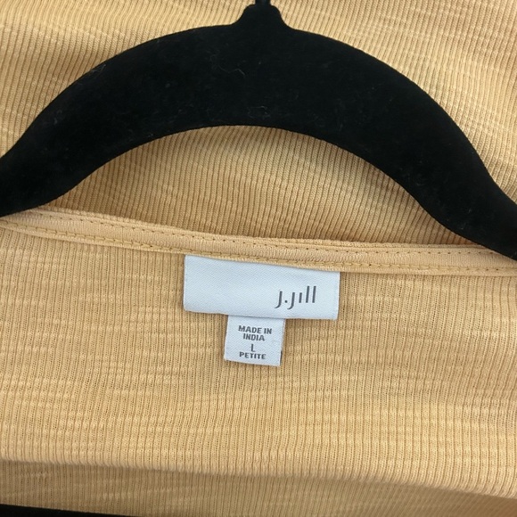 J Jill Pima Cotton Knit Henley Long Sleeve Top Women’s Large Petite Yellow - Picture 3 of 6